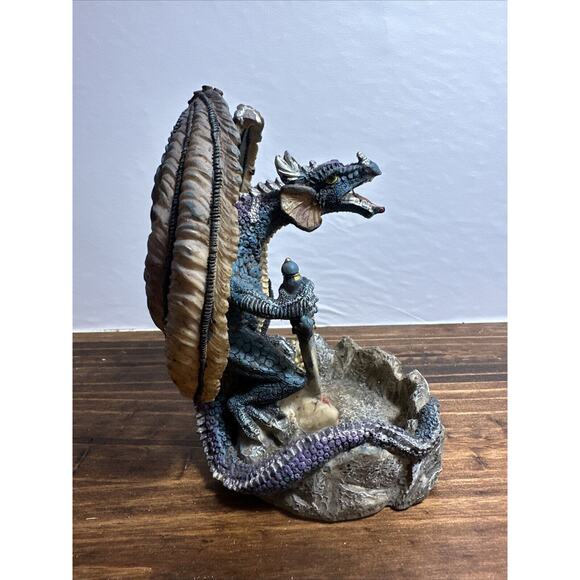 Mystic Collection Winged Dragon Ashtray Sword Sea Monster Figurine - Picture 4 of 9